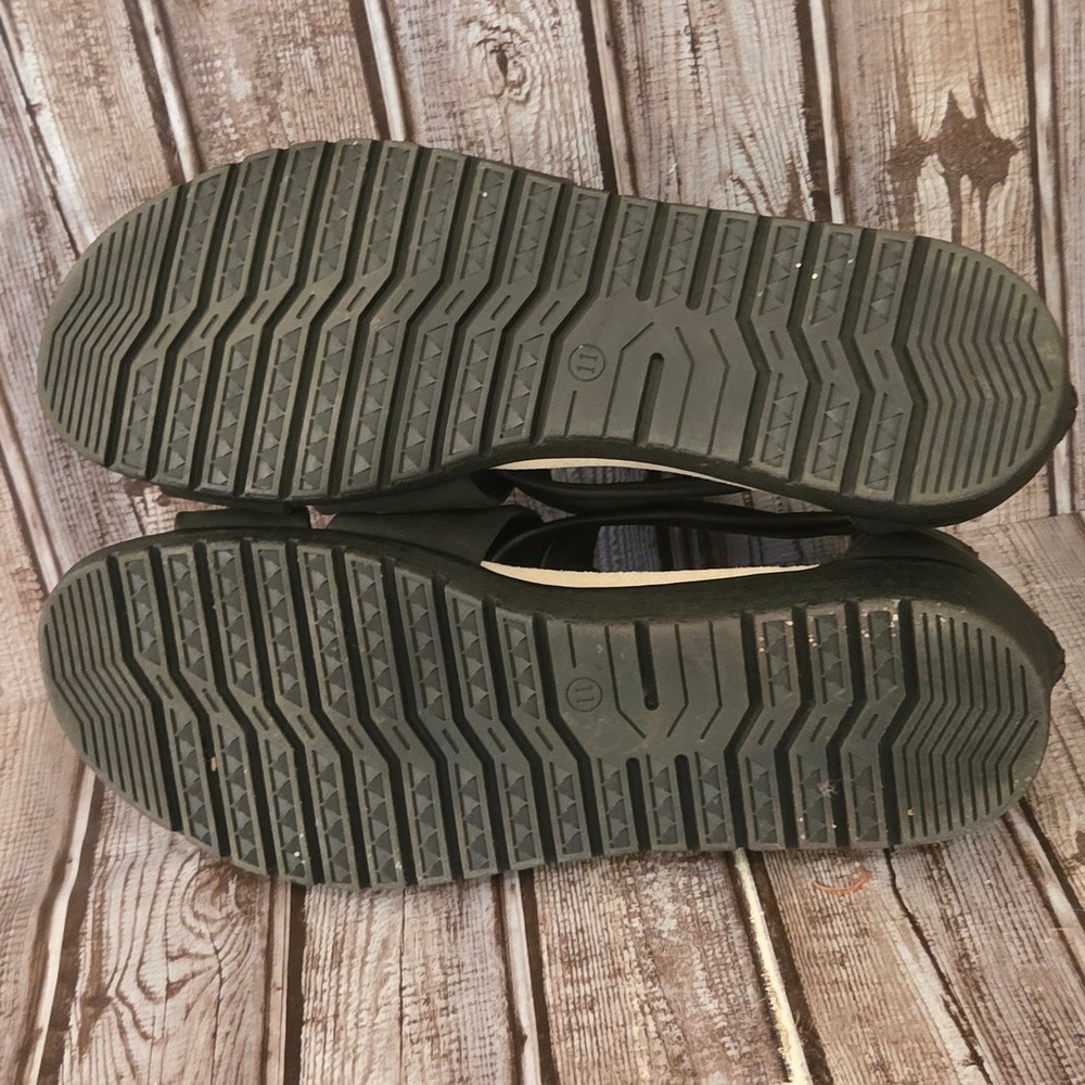 Sz 11 Womens Earth Spirit Black Vegan Leather Crisscross Strap Back Zip Sandals - Picture 10 of 10